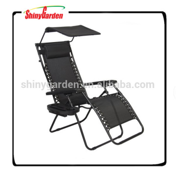 Faltung Schwerelosigkeit Recliner Lounge Chair mit Canopy Shade &amp; Cup Holder